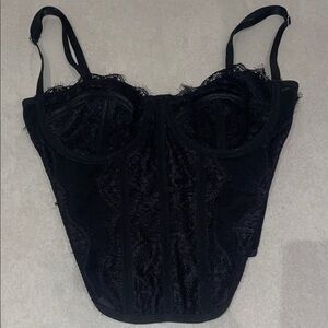 Elegant Black Lace Bustier
